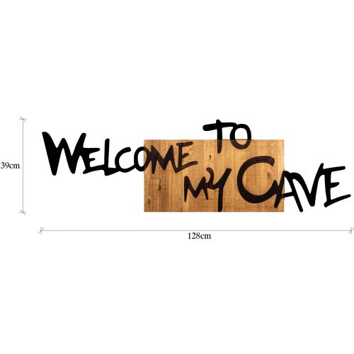 Wallity Welcome To My Cave Walnut
Black Decorative Wooden Wall Accessory slika 6