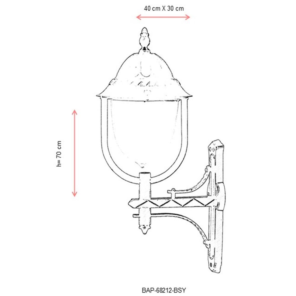 Vanjska zidna lampa BAP-68212-BSY u crnoj boji slika 3