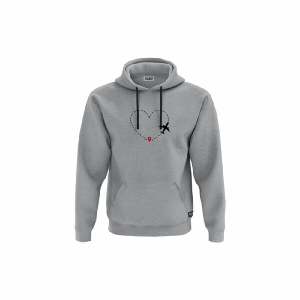 XGB3 Duks sa kapuljačom i džepom Love Airplane Tee slika 1