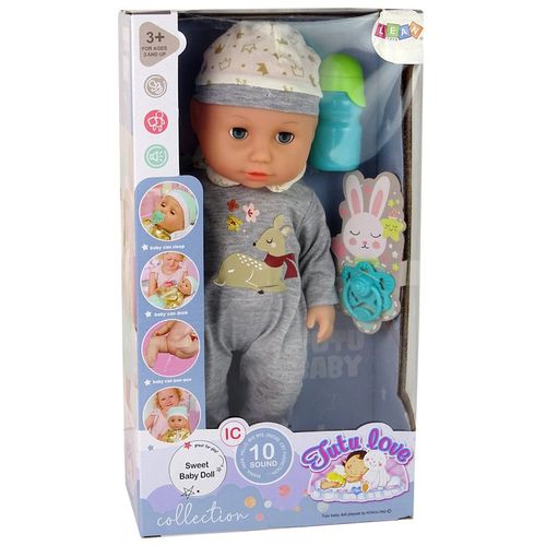 Lutka beba s bočicom i dudom u pidžami bambi slika 4