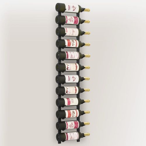Zidni stalak za vino za 12 boca crni željezni slika 24