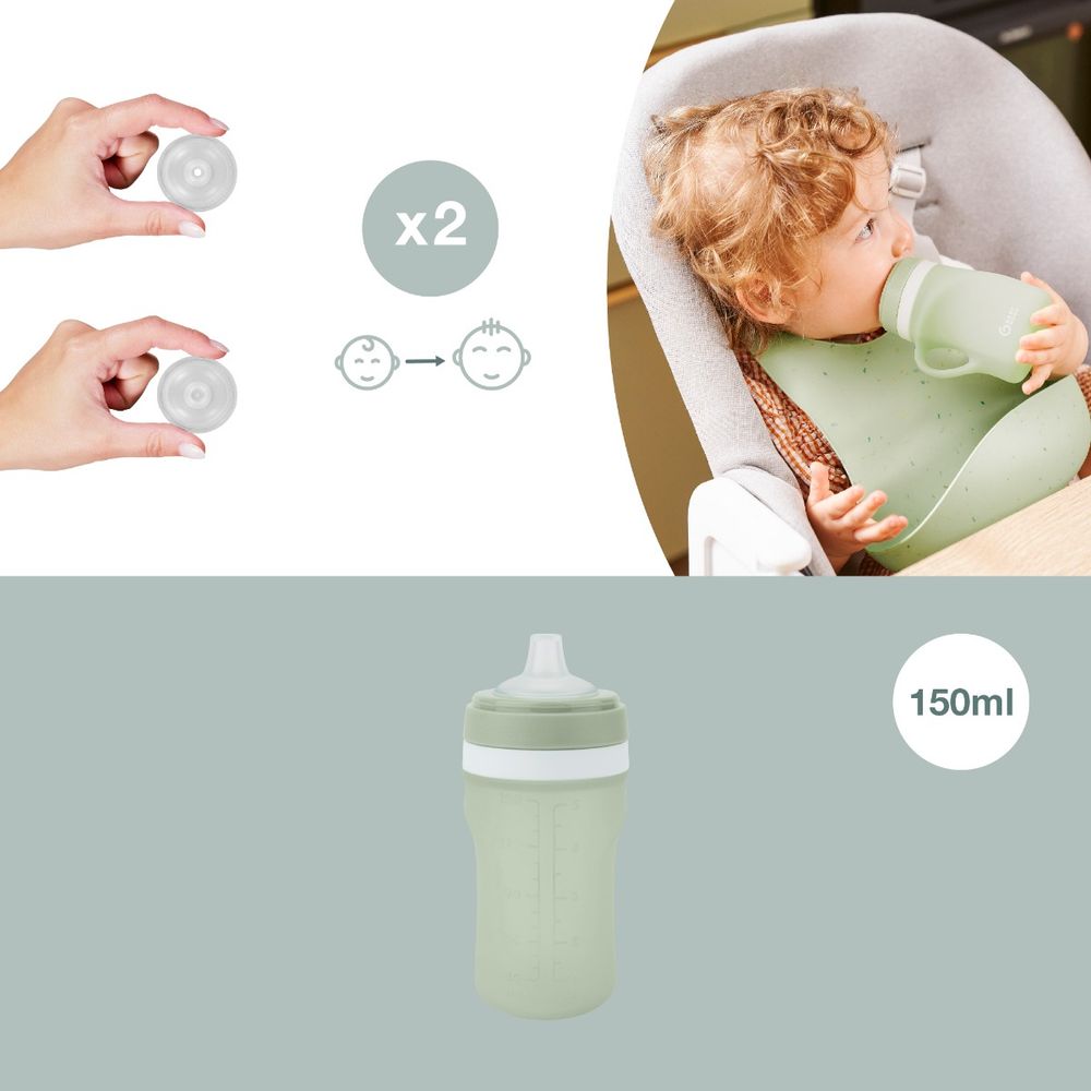 Babymoov Ergonomska silikonska bočica 150ml - Green slika 4