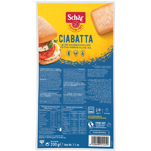 Schar Ciabattine Polupečene zemičke 4x50g - Prava italijanska ciabatta sa hrskavom korom slika 1