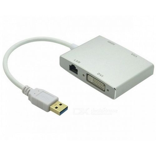 FAST ASIA Adapter-konvertor USB 3.0 na HDMI+VGA+DVI+RJ45 slika 1