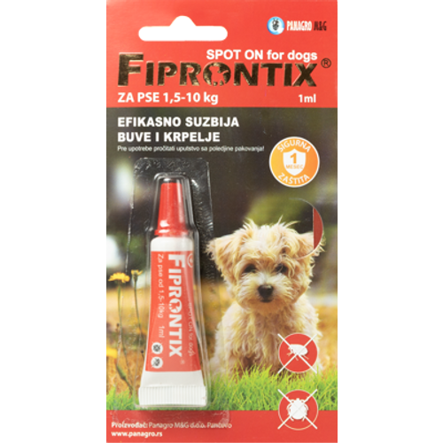 Fiprontix spot on za pse, protiv krpelja i buva 1 ml - 10 komada u pakovanju slika 1