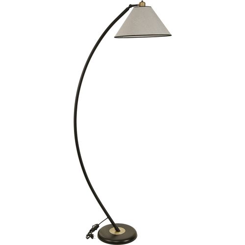 Hilal Siyah Lambader Açık Hasır Gri Abajurlu Light Grey Floor Lamp slika 2