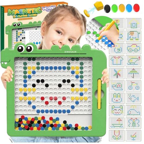 Woopie magnetna ploča Montessori MagPad 110 gumba, zeleni dinosaur slika 1