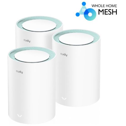 Cudy M1300 3-pack AC1200 Dual Band 2.4Ghz+5Ghz WiFi MESH, GiGABIT, 4x Antena 16MB/128DDR, 16/128mb slika 1