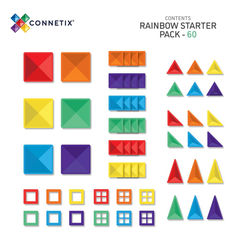 Connetix Magnetne pločice za slaganje Rainbow Starter Pack, 60kom slika 2