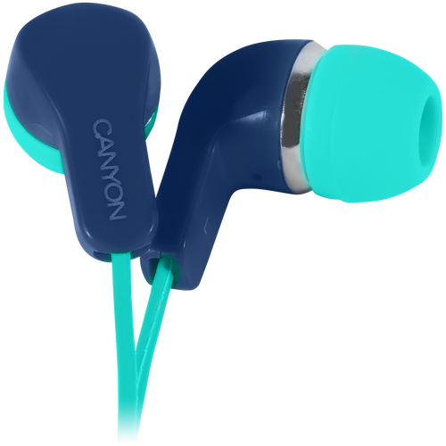 CANYON EPM-02 Stereo Earphones with inline microphone, Green+Blue, cable length 1.2m, 20*15*10mm, 0.013kg slika 2