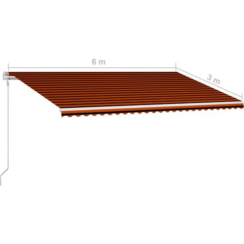 Tenda na automatsko uvlačenje 600 x 300 cm narančasto-smeđa slika 71