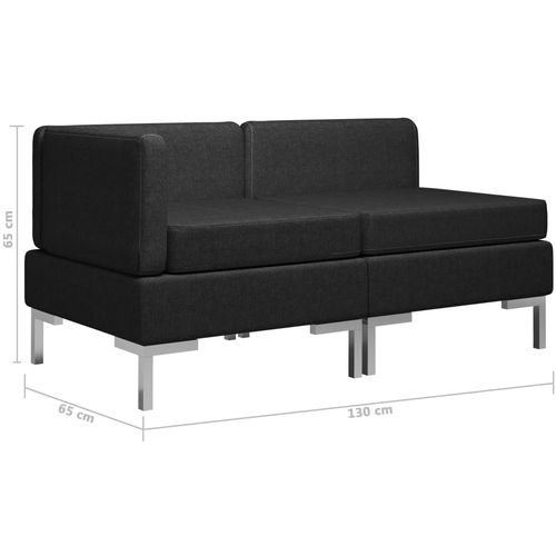 2-dijelni set sofa od tkanine crni slika 15