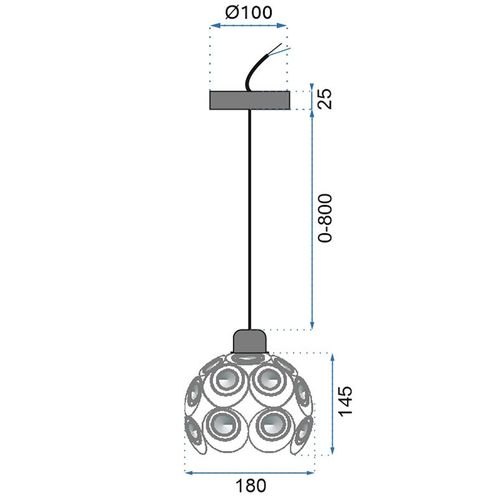 TOOLIGHT STROPNA KRISTALNA svjetiljka APP206-1C CRNA slika 13