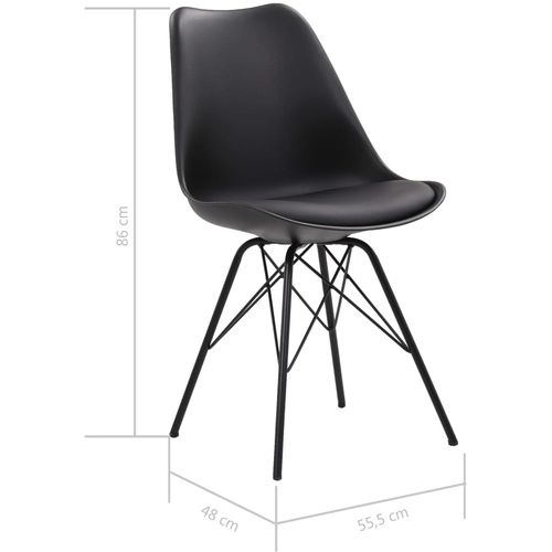 Blagovaonske stolice od umjetne kože 6 kom crne slika 52