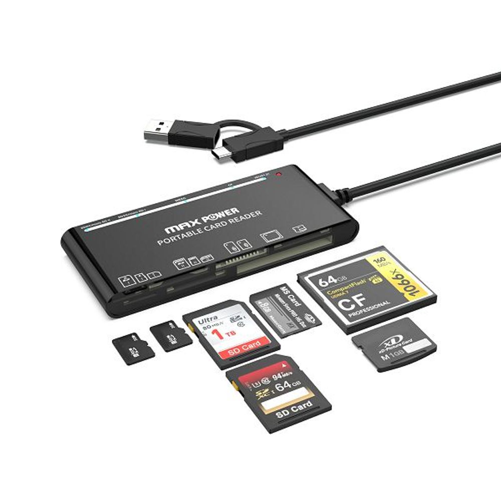 MAXPOWER ČITAČ KARTICA 7u1, CR324,USB-A i TYPE-C, 5Gbps slika 4