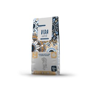 VIDA SUPER Suha hrana za štence srednjih i velikih rasa, gravidne kuje ili kuje u laktaciji od piletine sa jagnjetinom i super veggies, 12 kg