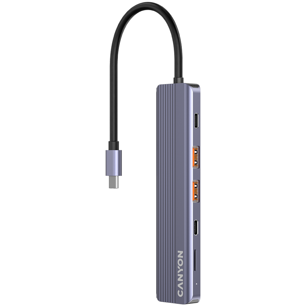 CANYON hub DS-17 6in1 4k USB-C Sivi slika 1