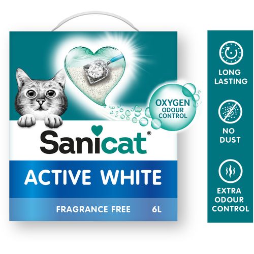 Sanicat Pijesak za mačke Active White, grudajući, bez mirisa, 10 L slika 2