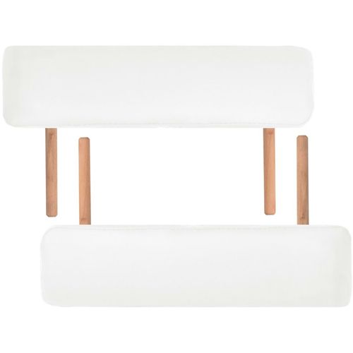 Sklopivi dvodijelni masažni stol debljine 10 cm bijeli slika 33