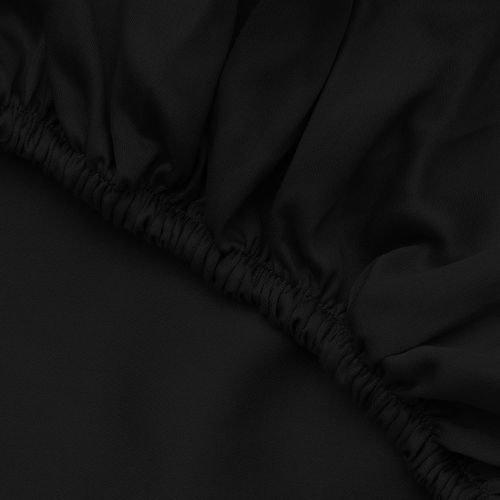 Colourful Cotton Satenska dvostruka XL plahta (FR) (IT) (ES) (DE) Crno slika 3