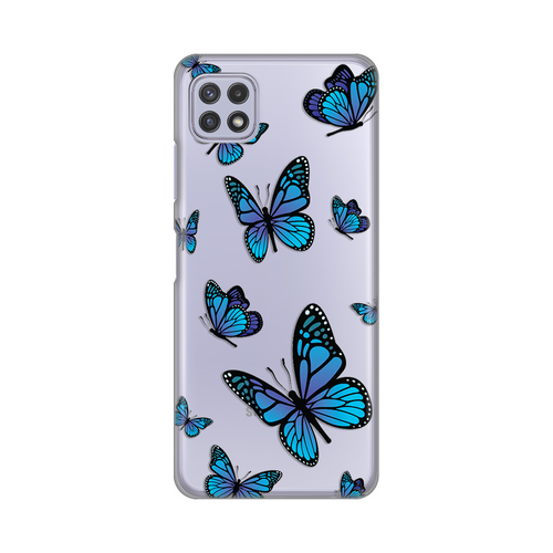 Torbica Silikonska Print Skin za Samsung A226B Galaxy A22 5G Blue butterfly slika 1