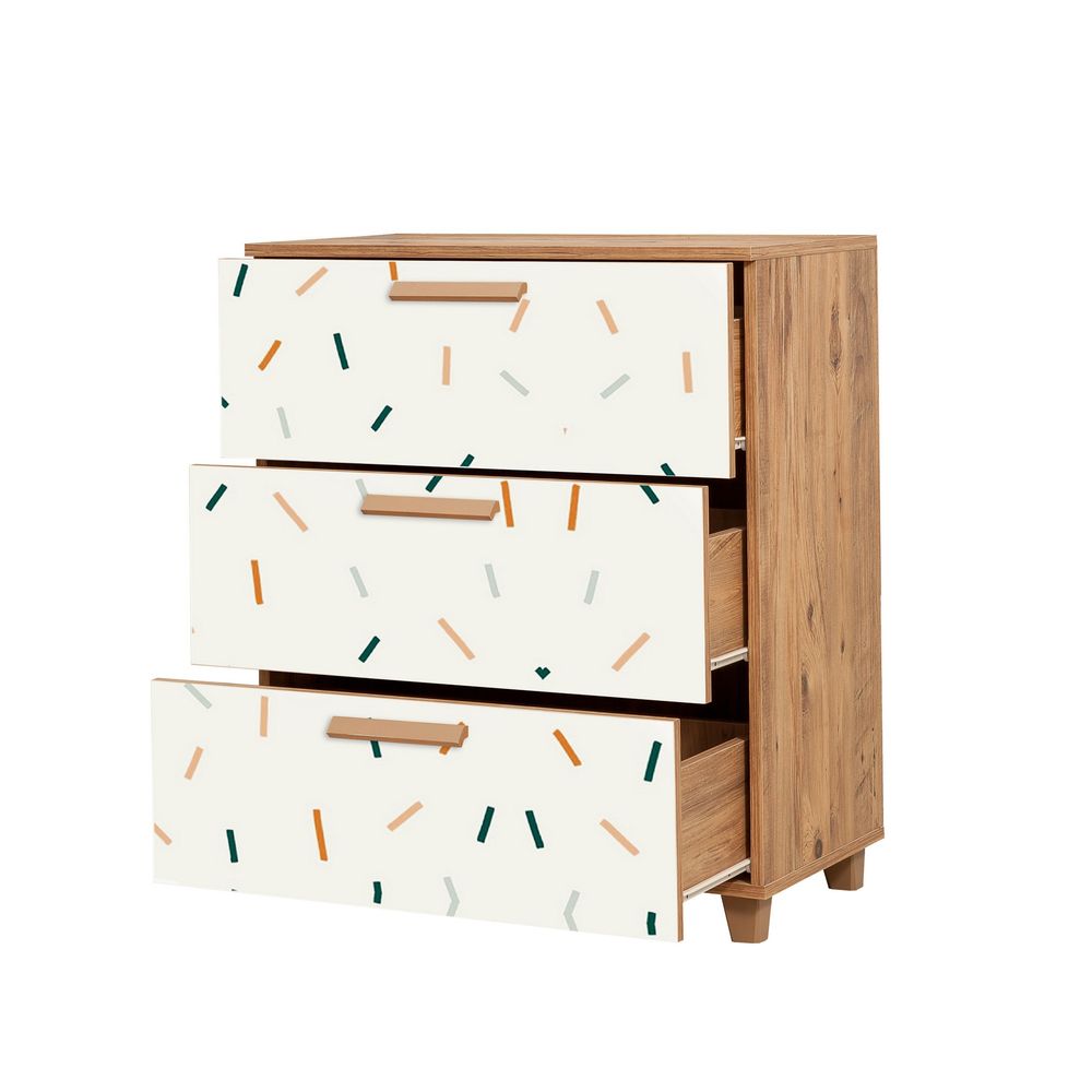 Leva Gravis Line Atlantic Pine Bijela Komoda slika 3