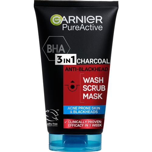 Garnier Pure Active 3u1 charcoal gel za čišćenje + piling + maska 150 ml slika 1