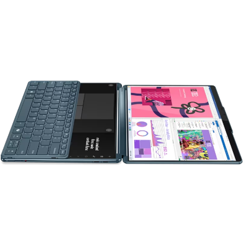 Lenovo Yoga Book 9 83FF001YRM 13IMU9 (Tidal Teal, Aluminium) 12-Core Ultra7 155U (2P+10E) 4.8GHz/12MB 32GB DDR5 1TB-NVMe 2x 13.3" 2.8K (2880x1800) OLED 400n DolbyVision Glass Touch DigitalPen3 WC-5MP+IR Iris-Xe WiFi A/X BT5.1 3xTB4 UK 80Wh 1.34kg W11H +BT/M+Folio Stand slika 9