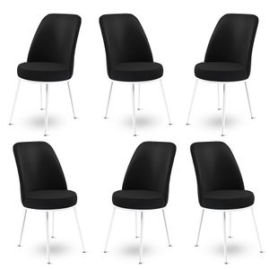 Dexa - Crni i Bijeli Set Stolica (6 Komada)