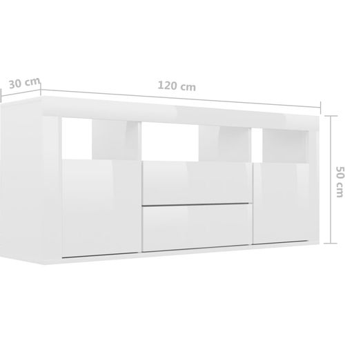 TV ormarić visoki sjaj bijeli 120 x 30 x 50 cm od iverice slika 23