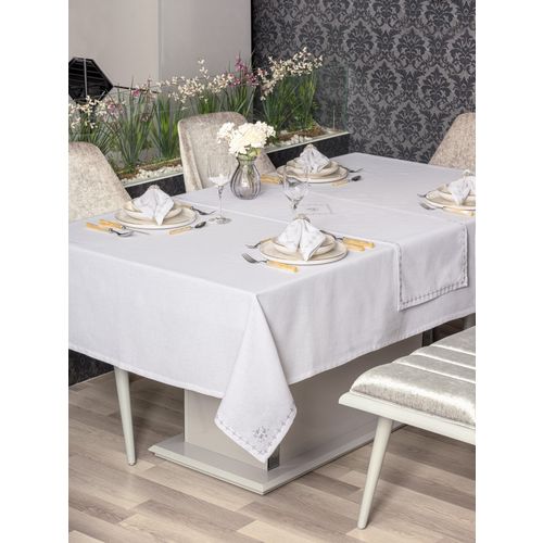 Pera - White White Tablecloth Set (8 Pieces) slika 1