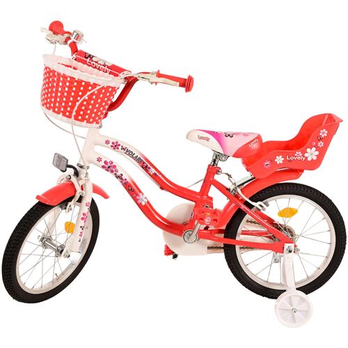 Dječji bicikl Volare Lovely s dvije ručne kočnice 16" crveno-bijeli slika 10