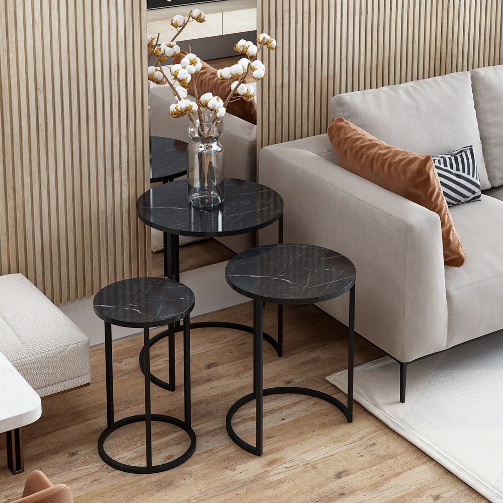 Nesting Table Gloria - Crna (3 komada) slika 2