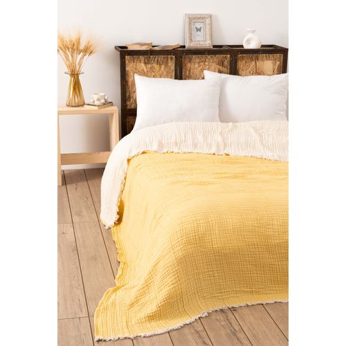 Muslin Yarn Dyed - Yellow Yellow Double Bedspread slika 1