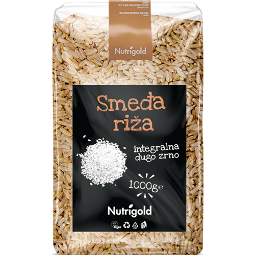 Nutrigold Smeđa riža integralna - dugo zrno 1000g  slika 1