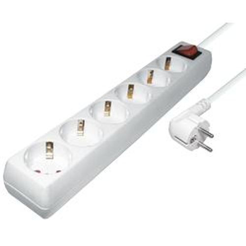 Transmedia 6-way power strip with Switch, white, 5m slika 1