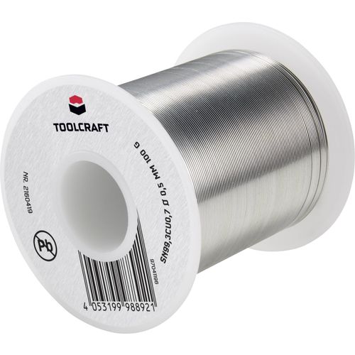 TOOLCRAFT lemna žica, bezolovna svitak Sn99,3Cu0,7 ROL1 100 g 0.5 mm slika 1