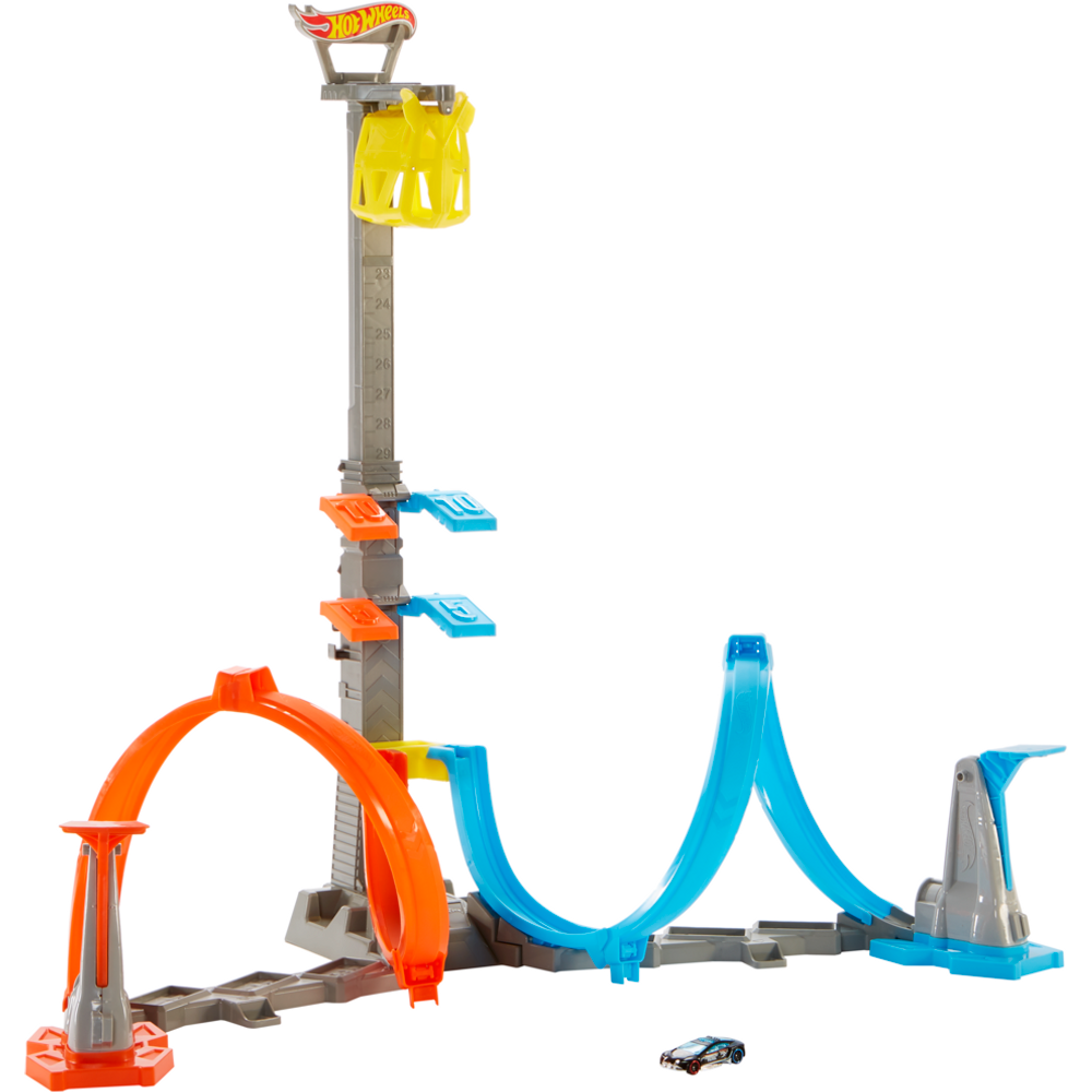 Hot Wheels Action Loop & Launch - Staza sa dvostrukom petljom i autićem, 80cm slika 2