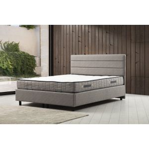 Motya Set 90 x 190 - Light Grey Light Grey Single Mattress, Base & Headboard