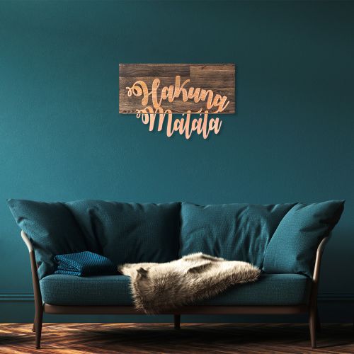 Wallity Drvena zidna dekoracija, Hakuna Matata Metal Decor - Copper slika 2