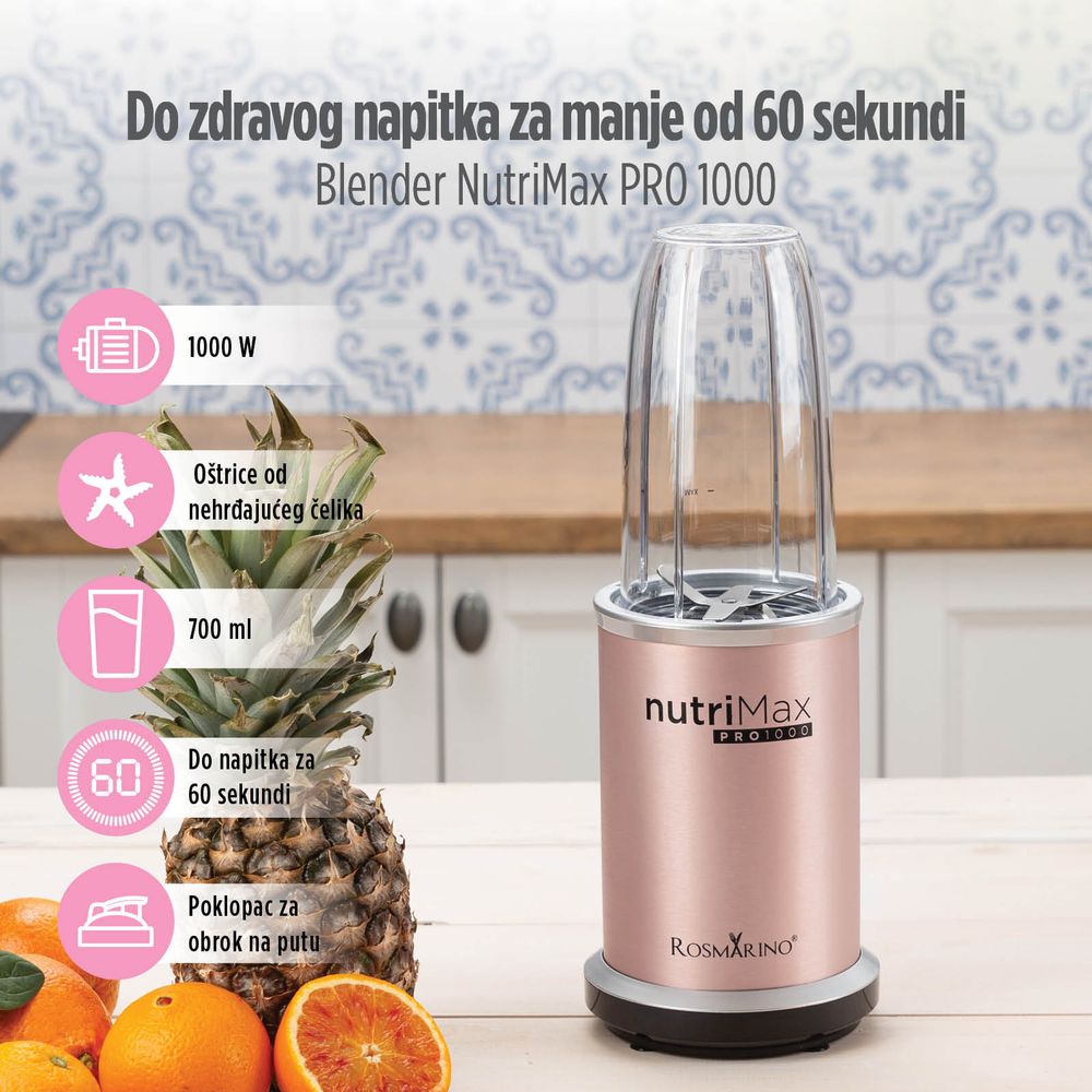 Blender NutriMax PRO,1000, Rose Gold slika 3