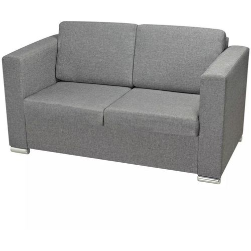 Dvodijelni set sofa od tkanine svijetlosivi slika 9