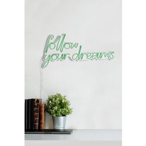 Wallity Ukrasna plastična LED rasvjeta, Follow Your Dreams - Green slika 4