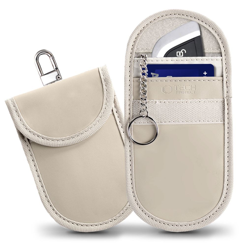 Tech-Protect KLR100 futrola za ključeve od automobila s RFID blokiranjem - bež slika 1