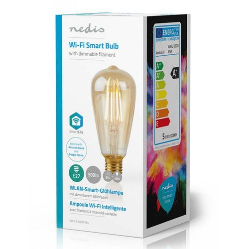 Nedis Wi-Fi Smart LED Filament Bulb E27 ST64 5W 500 lm slika 1