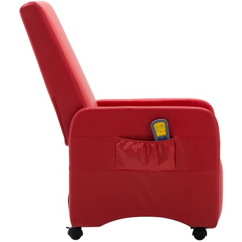 Masažna fotelja od umjetne kože crvena slika 28