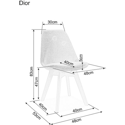 Stolica Dior TKAN.-tamno siva slika 2