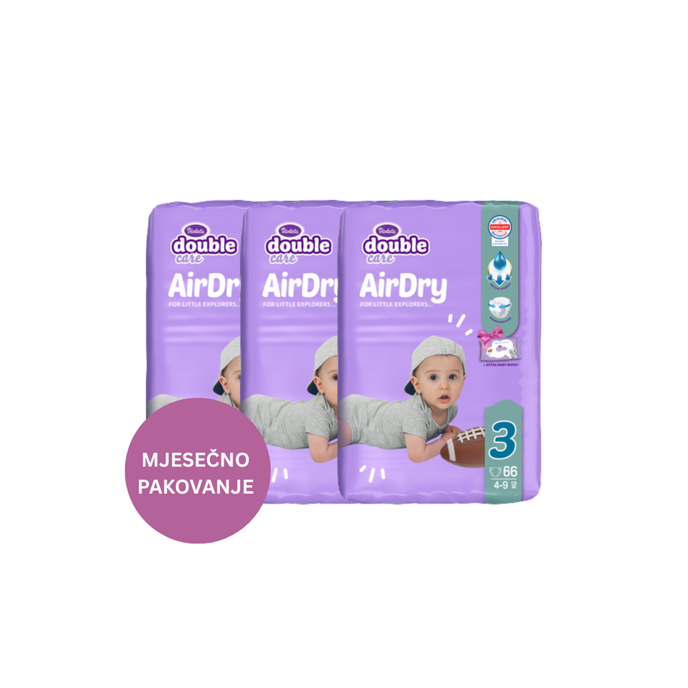 Violeta Double care pelene Air Dry Mjesečno pakovanje slika 5