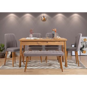 Costa Atlantic Grey Set Stola i Stolica (6 Komada)