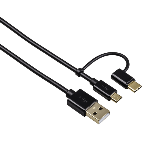 HAMA USB kabl Micro USB na USB Tip C (Crni) slika 1